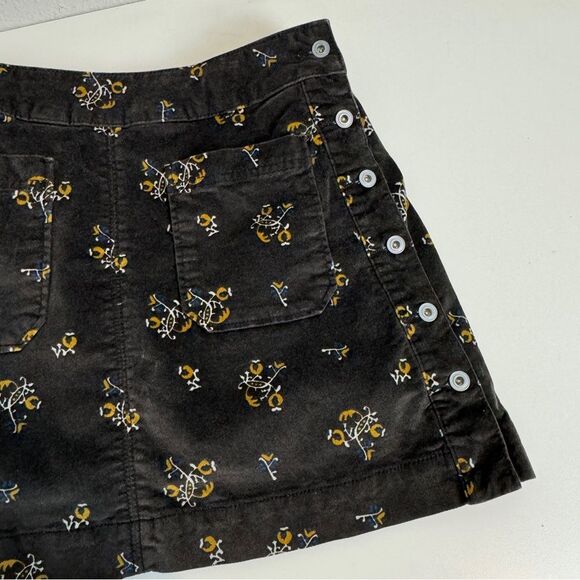 Free People A-line Floral Velour Mini Skirt 2 - Picture 3 of 9